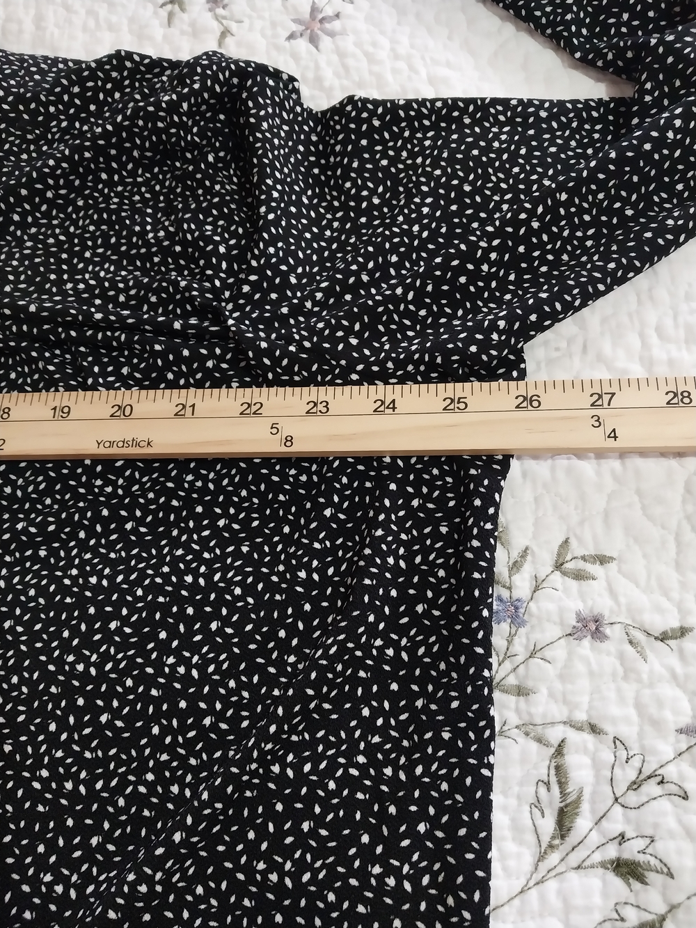 Adrianna Papell Black and White Dot-Print Long Sleeve Top - Picture 7 of 8